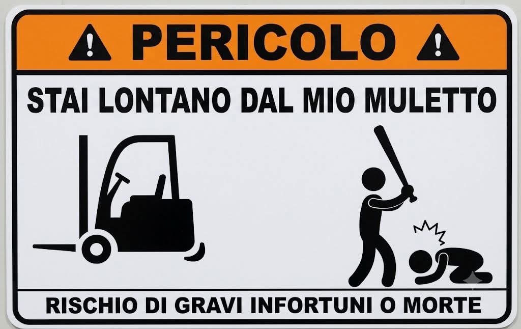 Adesivo Stai Lontano dal mio muletto